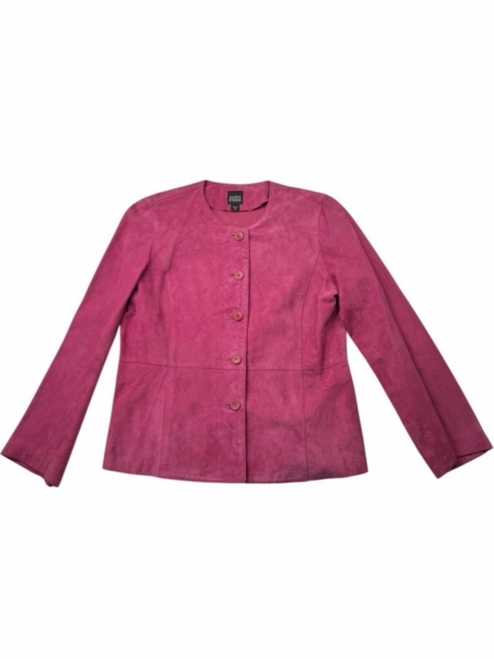 Eileen Fisher Pink Relaxed Goat Suede Jacket